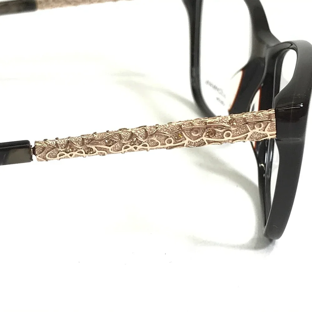 Dana Buchman Eyeglasses Frames Fauve BR Brown Gold Cat Eye 51-16-135